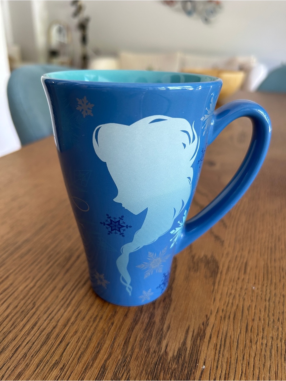 Disney Blue Ceramic Mug with Light Blue Interior - Ice Princess Silhouette